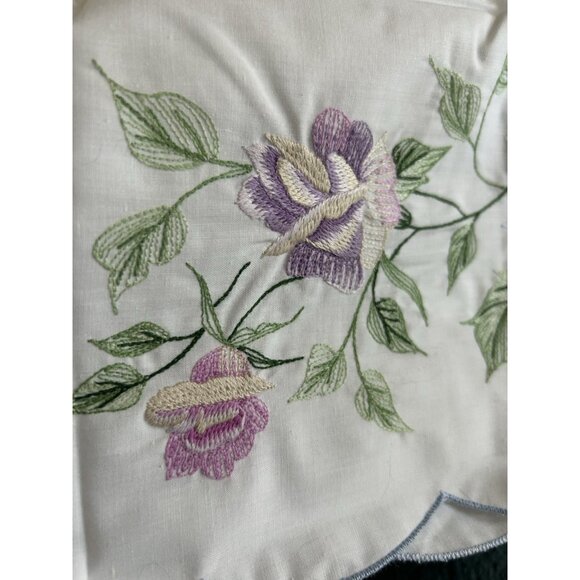 Embroidered Standard Pillowcase Set 2 Fieldcrest Fine Combed Percale New OS - Picture 10 of 11